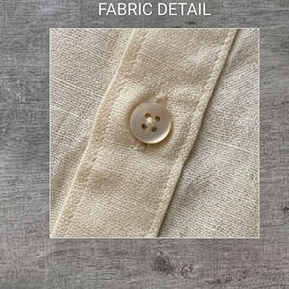Effortless Elegance: Men’s Premium Linen Button-Down Shirt in Buttercream